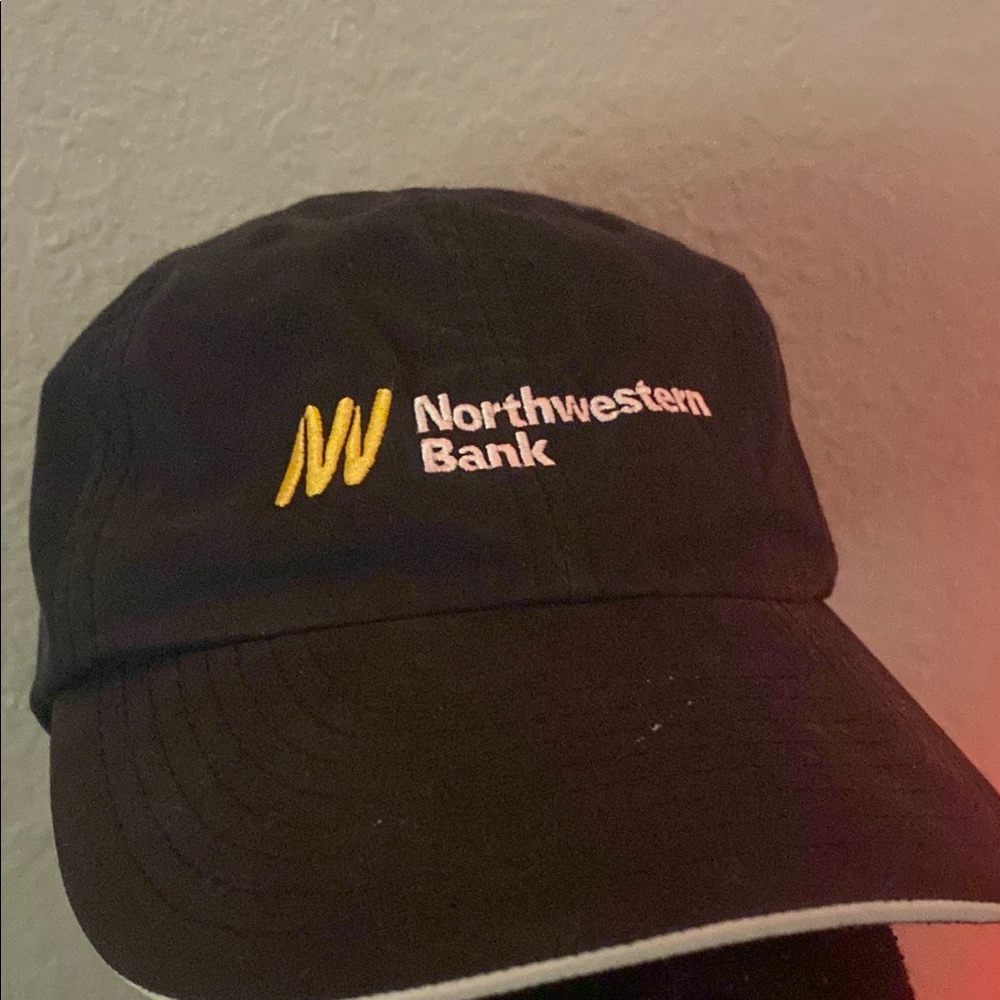 Northwestern Bank Black Cap with Yellow Logo